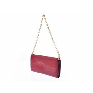 Louis Vuitton Wallet Patent Rose Portefeuille Chain Pink Vernis